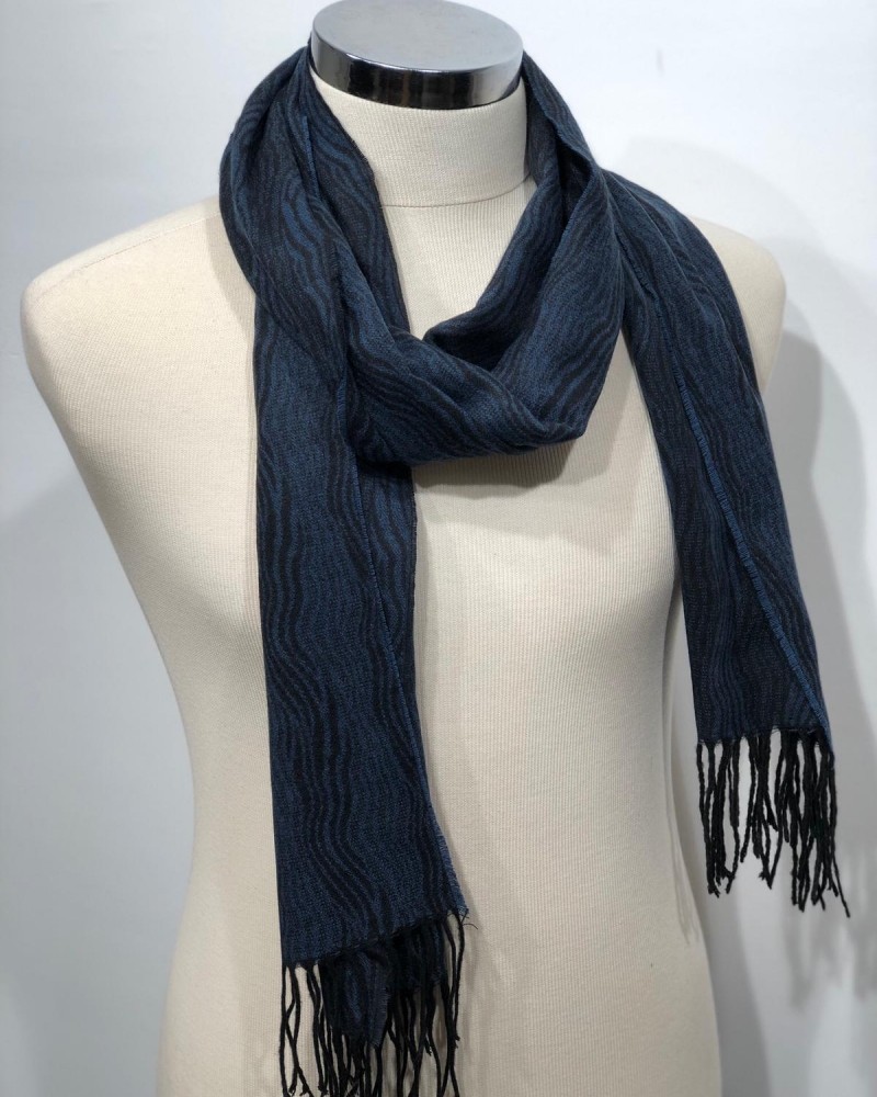 Blue Patterned Scarf by Gentwith.com with Free Shipping