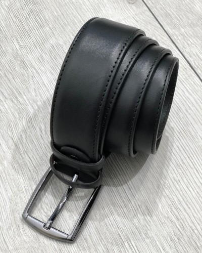 Black Leather Belt by Gentwith.com with Free Shipping