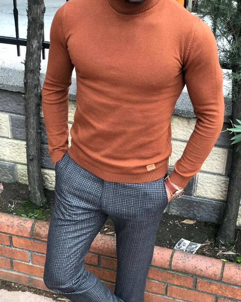 Tile Slim Fit Turtleneck Sweater by Gentwith.com with Free Shipping