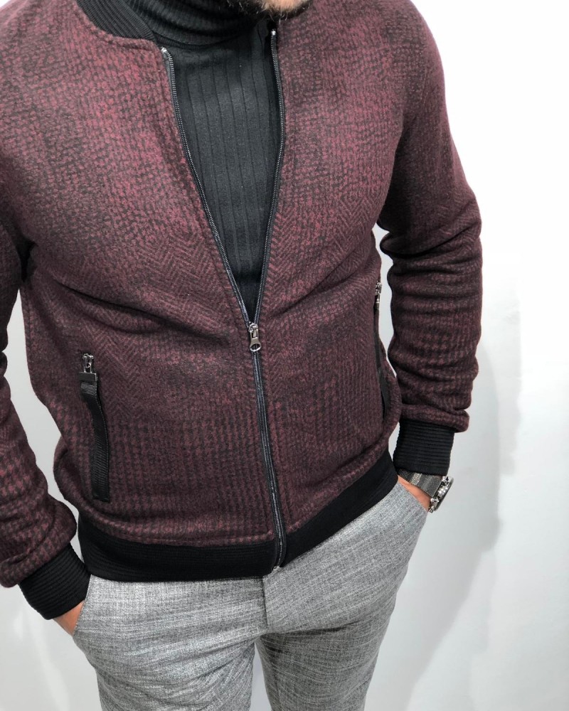 Claret Red Slim Fit Jacket by Gentwith.com with Free Shipping