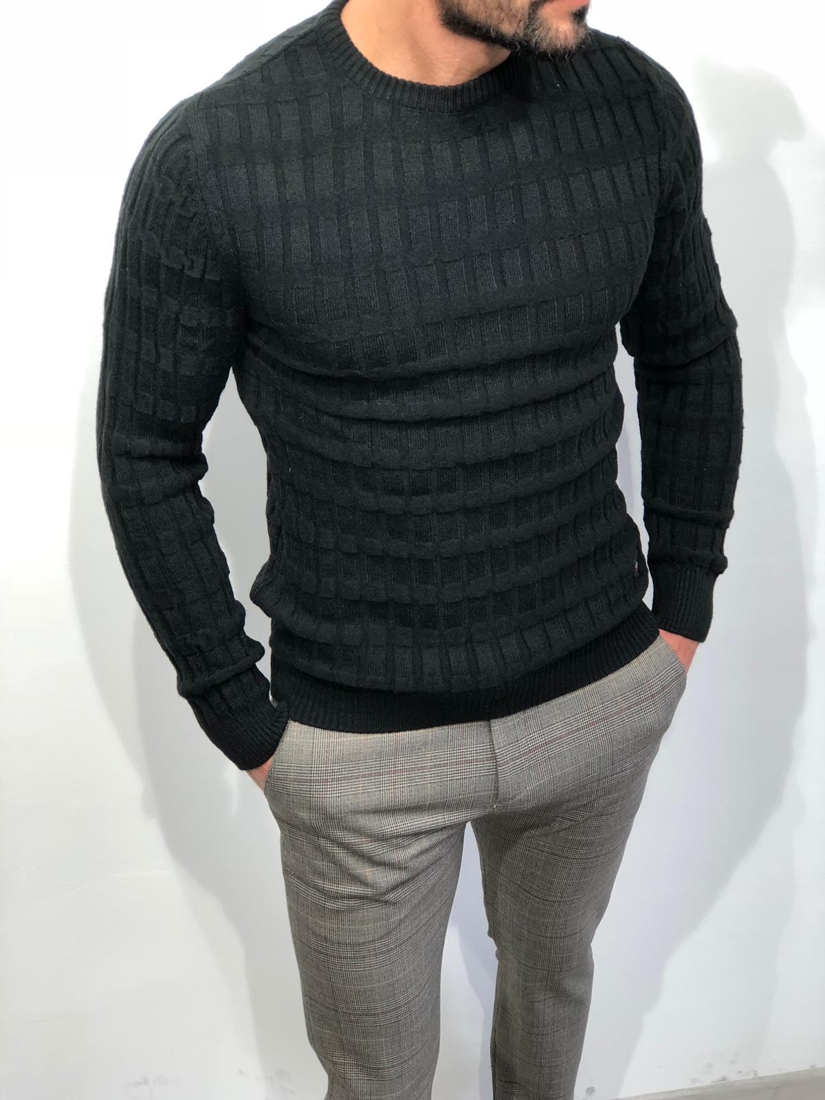 Buy Black Slim Fit Sweater by Gentwith.com with Free Shipping