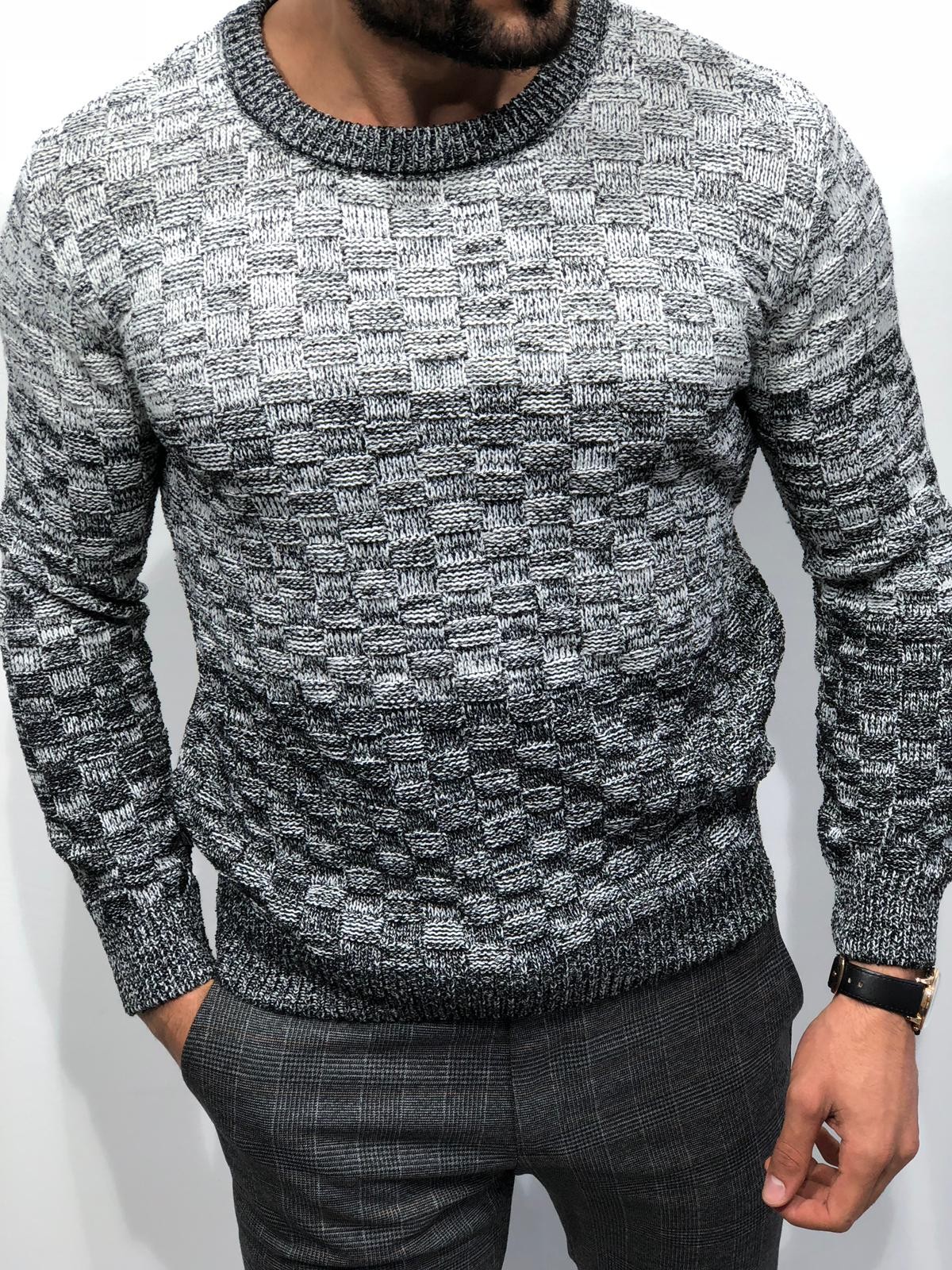 Buy Gray Slim Fit Sweater by Gentwith.com with Free Shipping