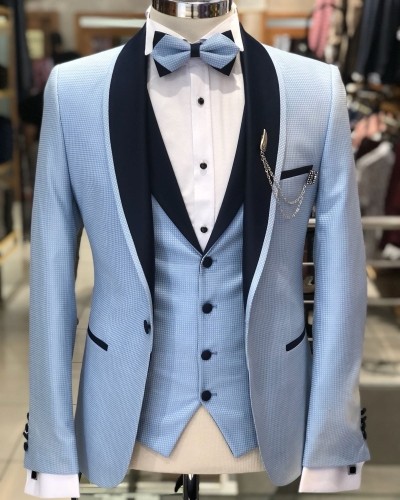 Blue Men's Tuxedo by Gentwith.com with Free Shipping