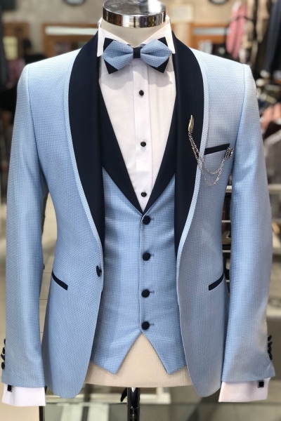 Blue Men's Tuxedo by Gentwith.com with Free Shipping