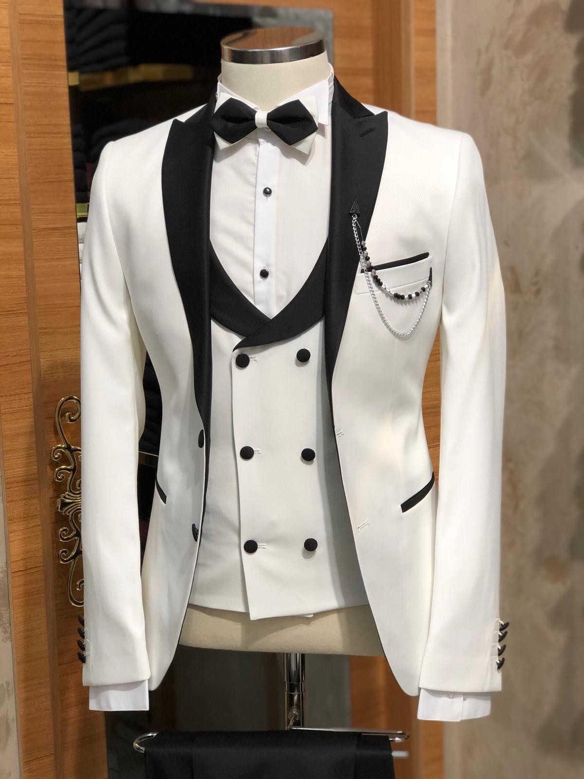 Buy White Slim Fit Tuxedo by with Free Shipping