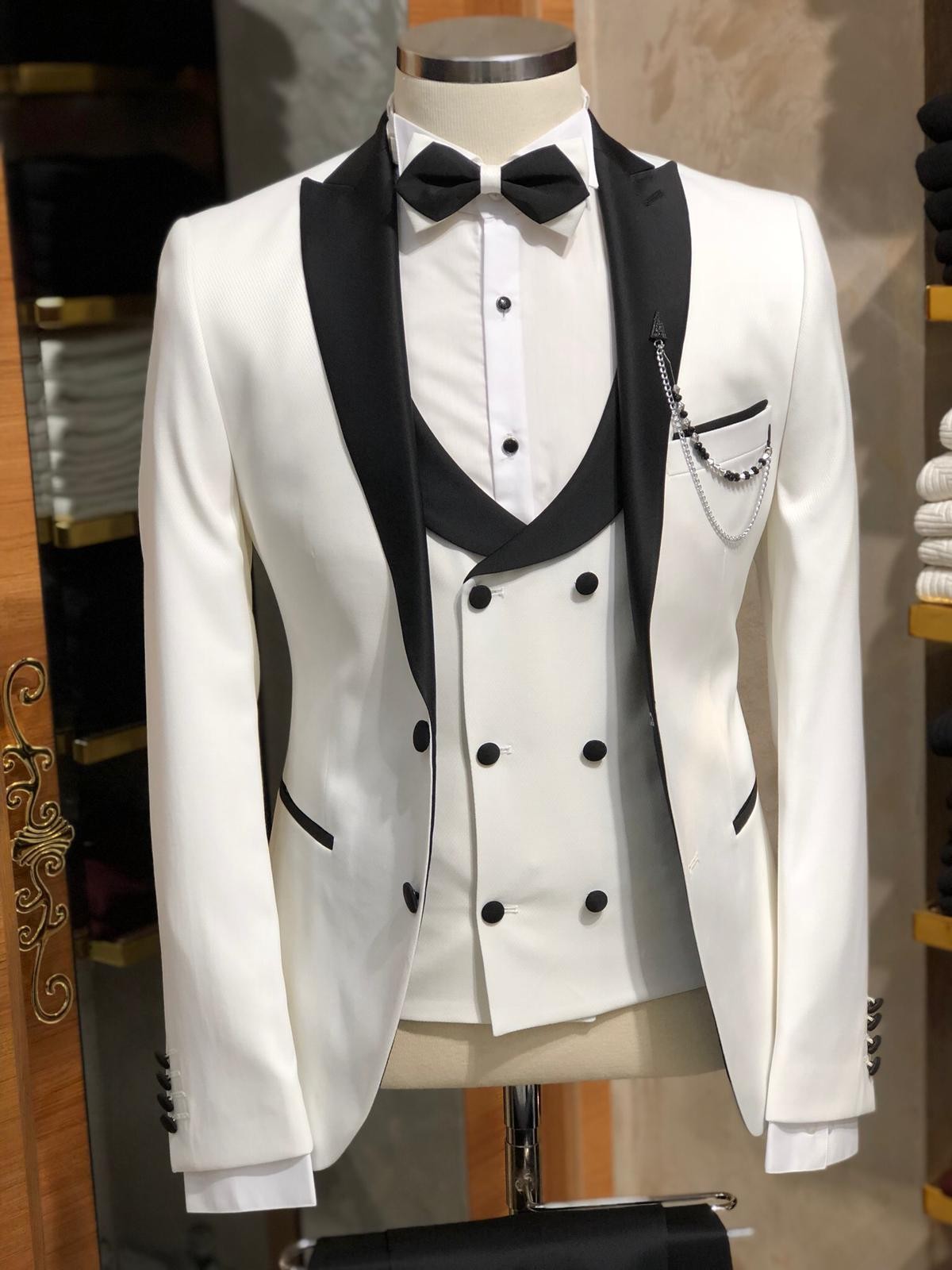 Buy White Slim Fit Tuxedo by with Free Shipping