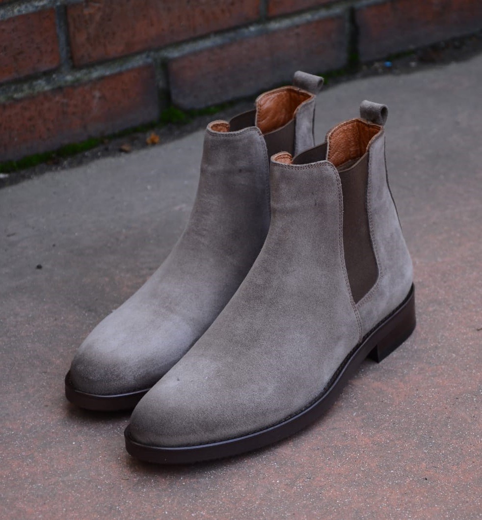 Buy Beige Suede Chelsea Boot by Gentwith.com with Free Shipping