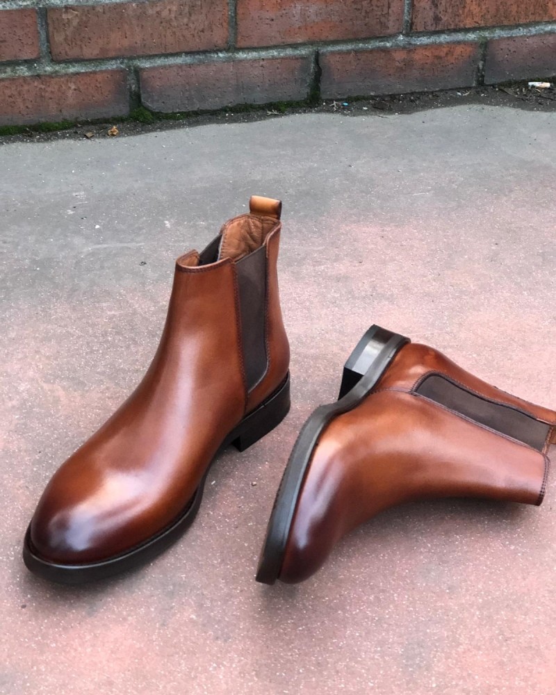 Camel Chelsea Boot by Gentwith.com with Free Shipping