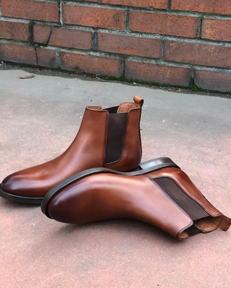 Camel Chelsea Boot by Gentwith.com with Free Shipping