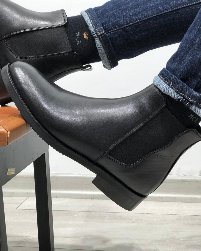Black Chelsea boot by Gentwith.com with Free Shipping