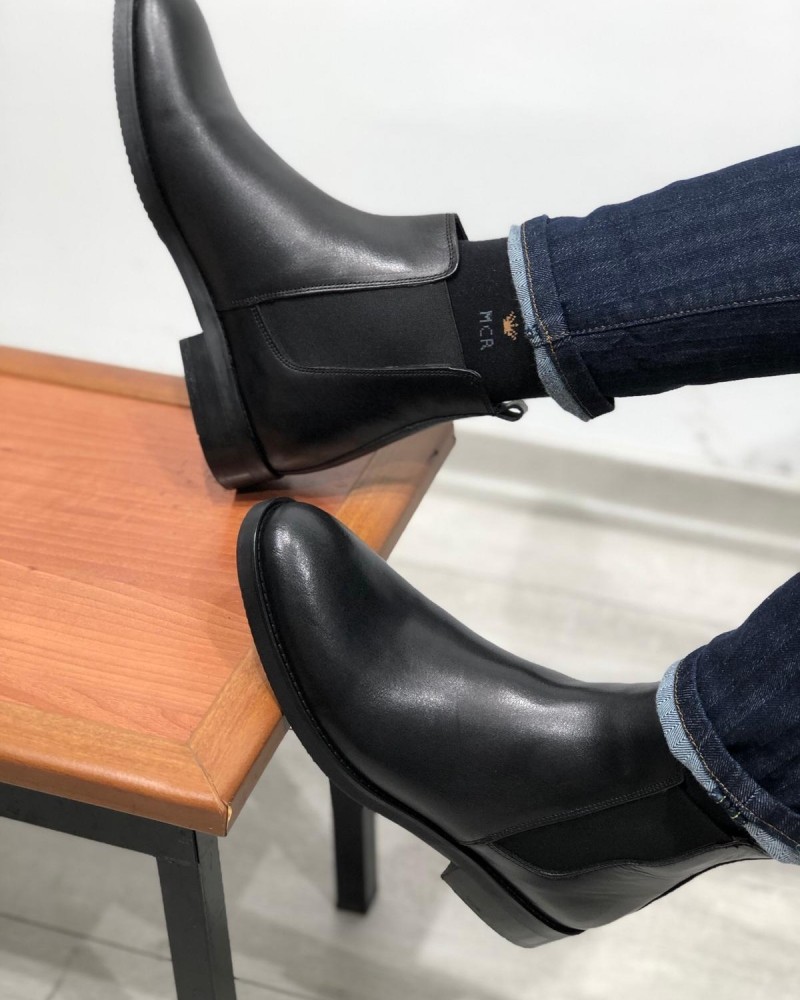 Black Chelsea boot by Gentwith.com with Free Shipping