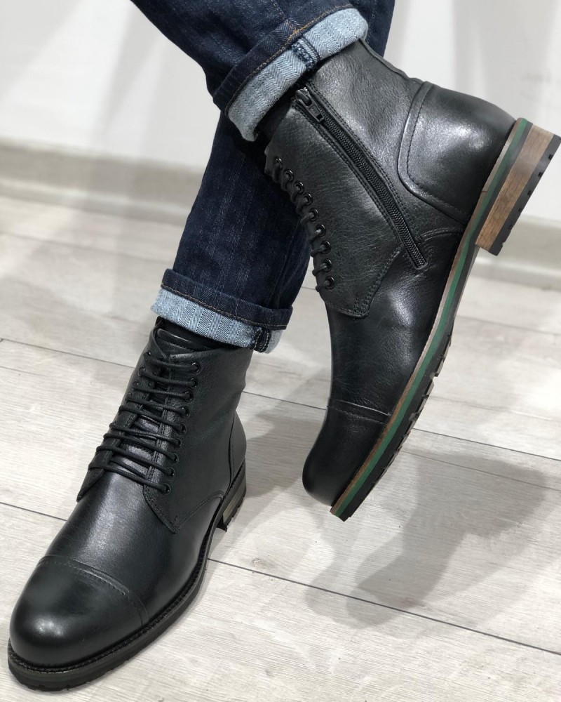 Black Military Boot by Gentwith.com with Free Shipping