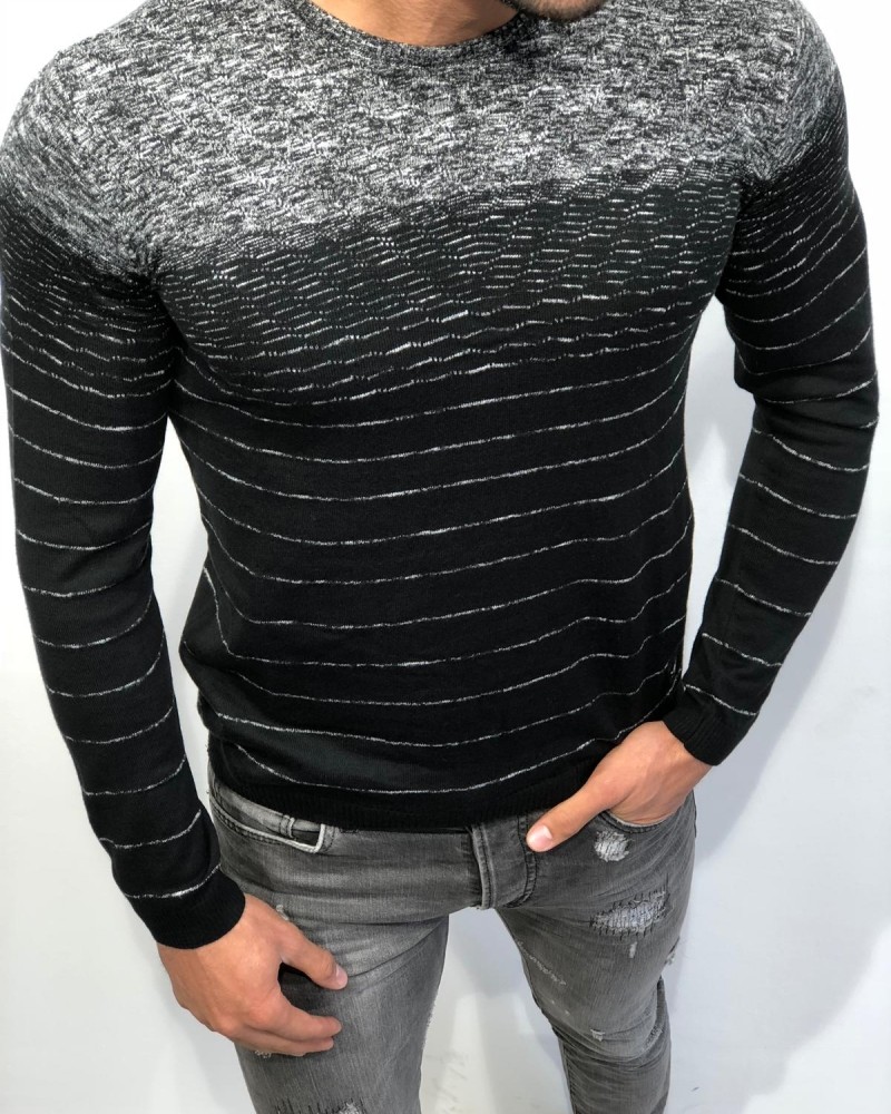 Men's Black Slim Fit Sweater by Gentwith.com with Free Shipping