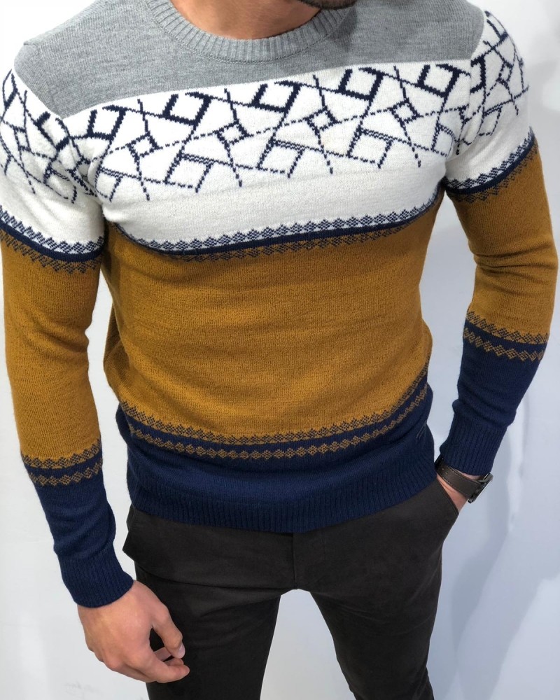 Camel Slim Fit Sweater by Gentwith.com with Free Shipping