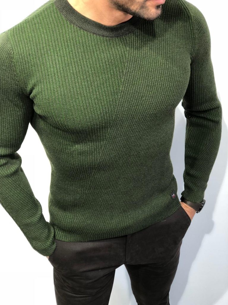 Buy Green Slim Fit Sweater by Gentwith.com with Free Shipping