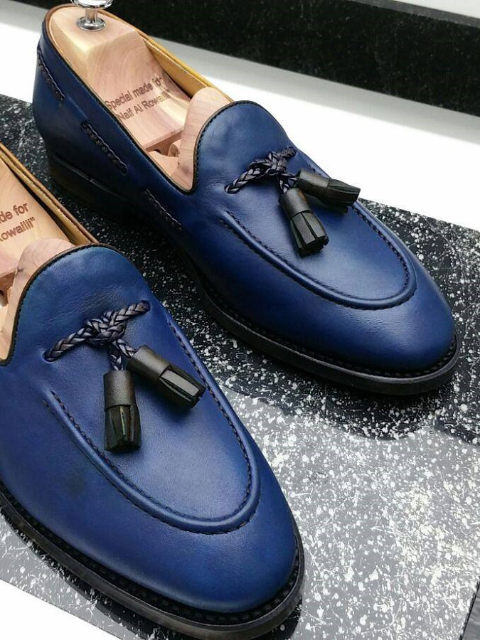 Buy Blue Bespoke Shoes by Gentwith.com with Free Shipping