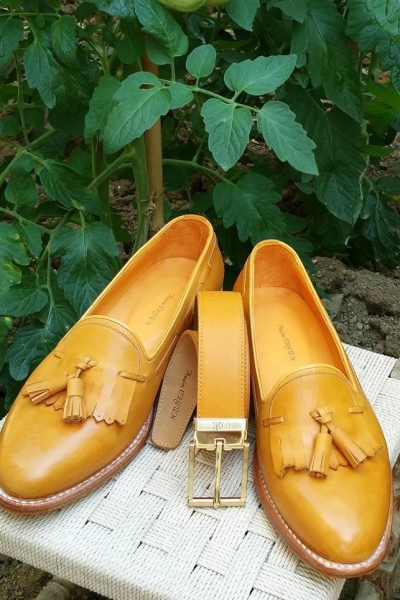 Brown Handmade Calf Leather Bespoke Shoes by Gentwith.com with Free Shipping