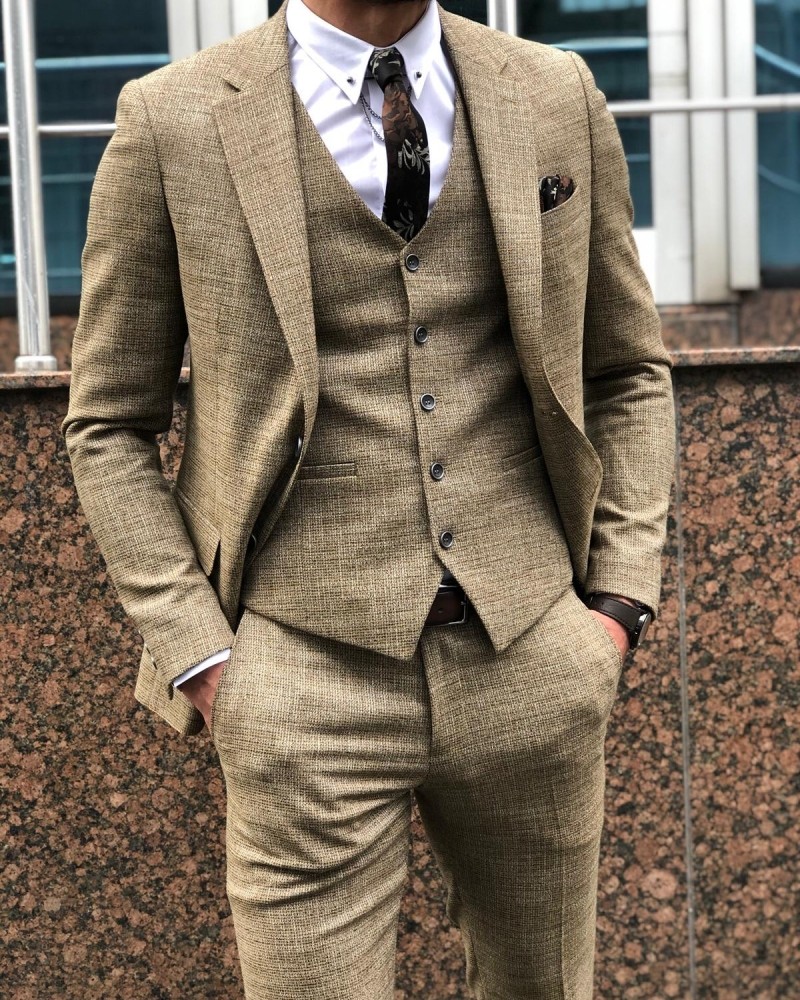 Camel Slim Fit Suit by Gentwith.com with Free Shipping