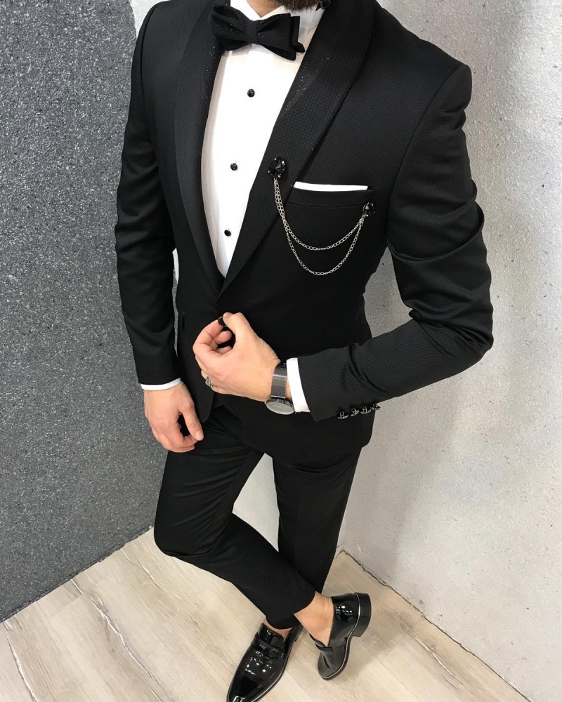 Buy Black Slim Fit Tuxedo by Gentwith.com with Free Shipping