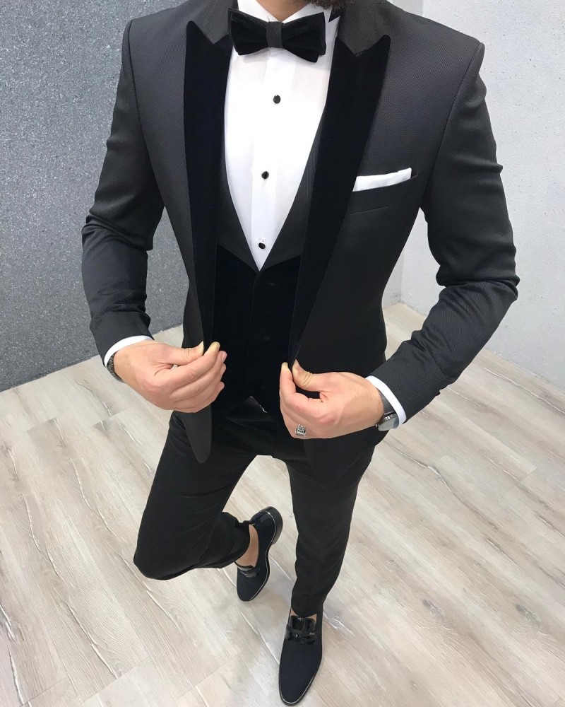 Buy Black Slim Fit Tuxedo by Gentwith.com with Free Shipping
