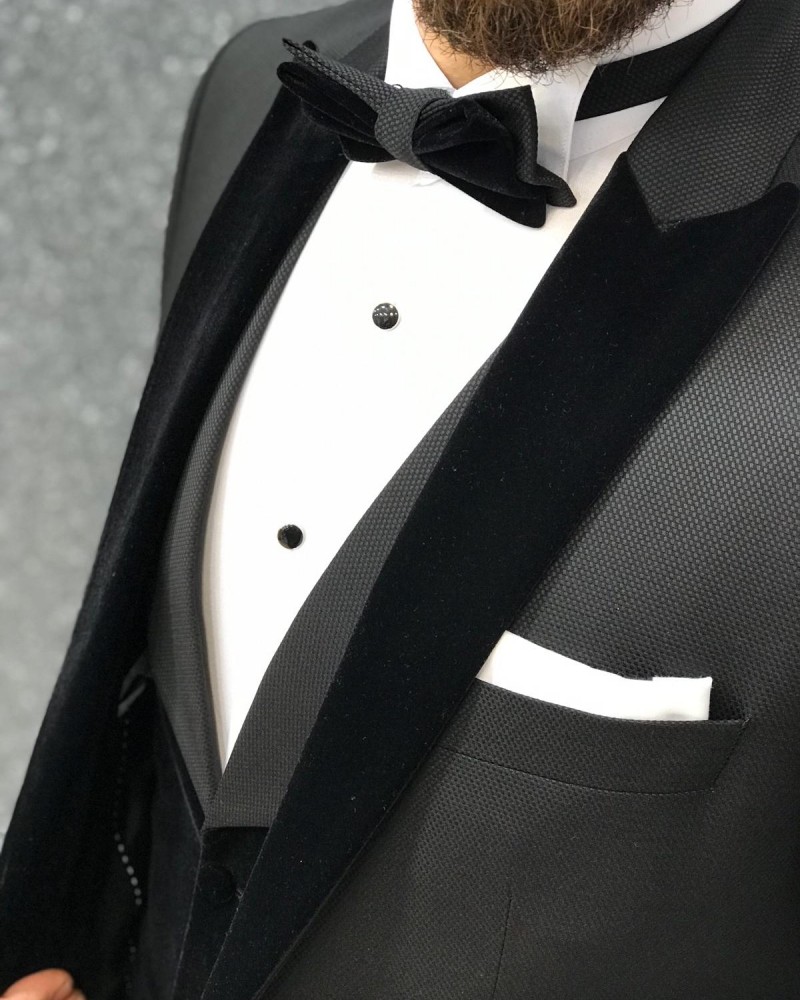 Black Slim Fit Tuxedo by Gentwith.com with Free Shipping