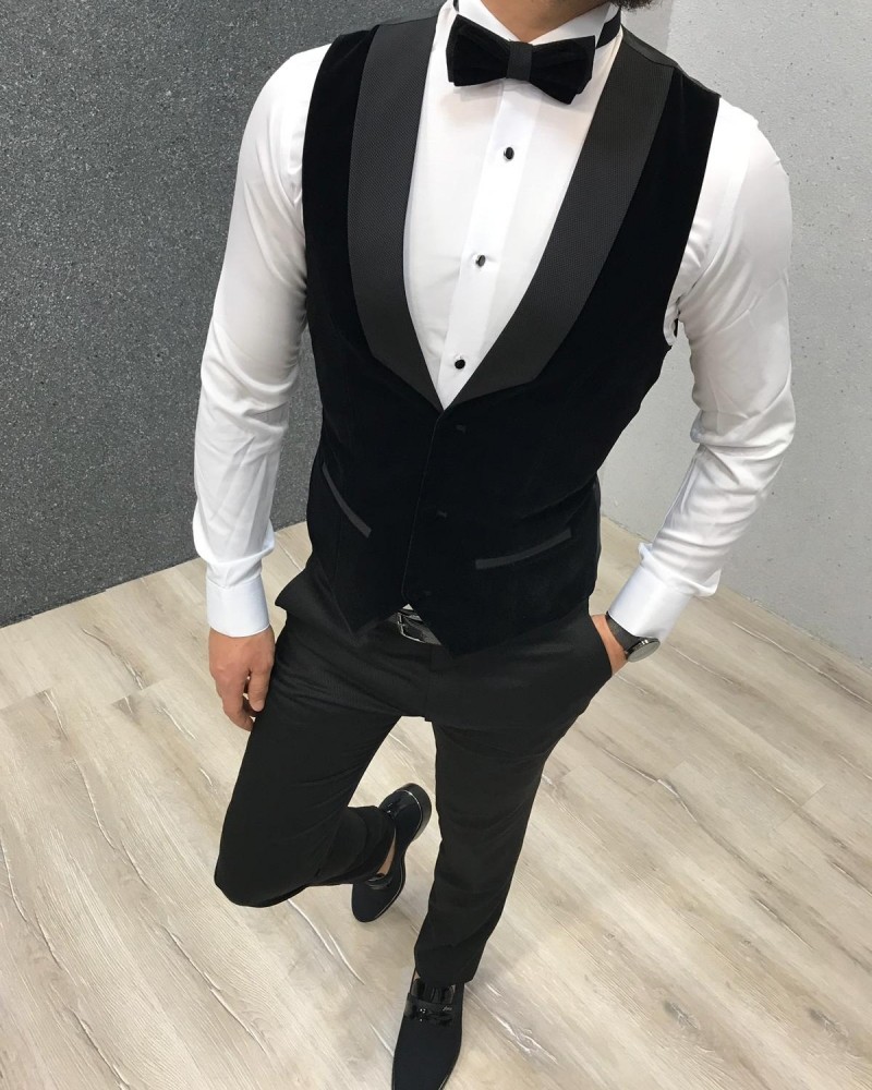 Black Slim Fit Tuxedo by Gentwith.com with Free Shipping