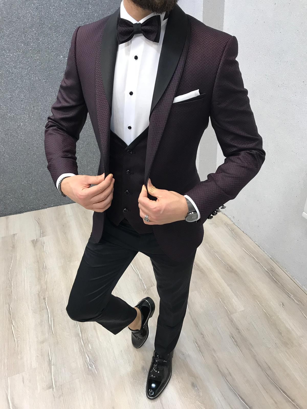 Buy Damson Slim Fit Tuxedo by Gentwith.com with Free Shipping