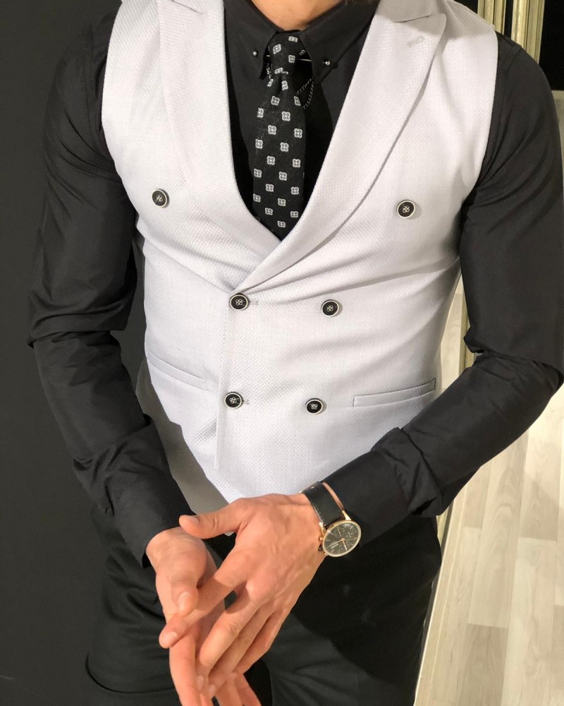 Gray Slim Fit Vest by Gentwith.com with Free Shipping