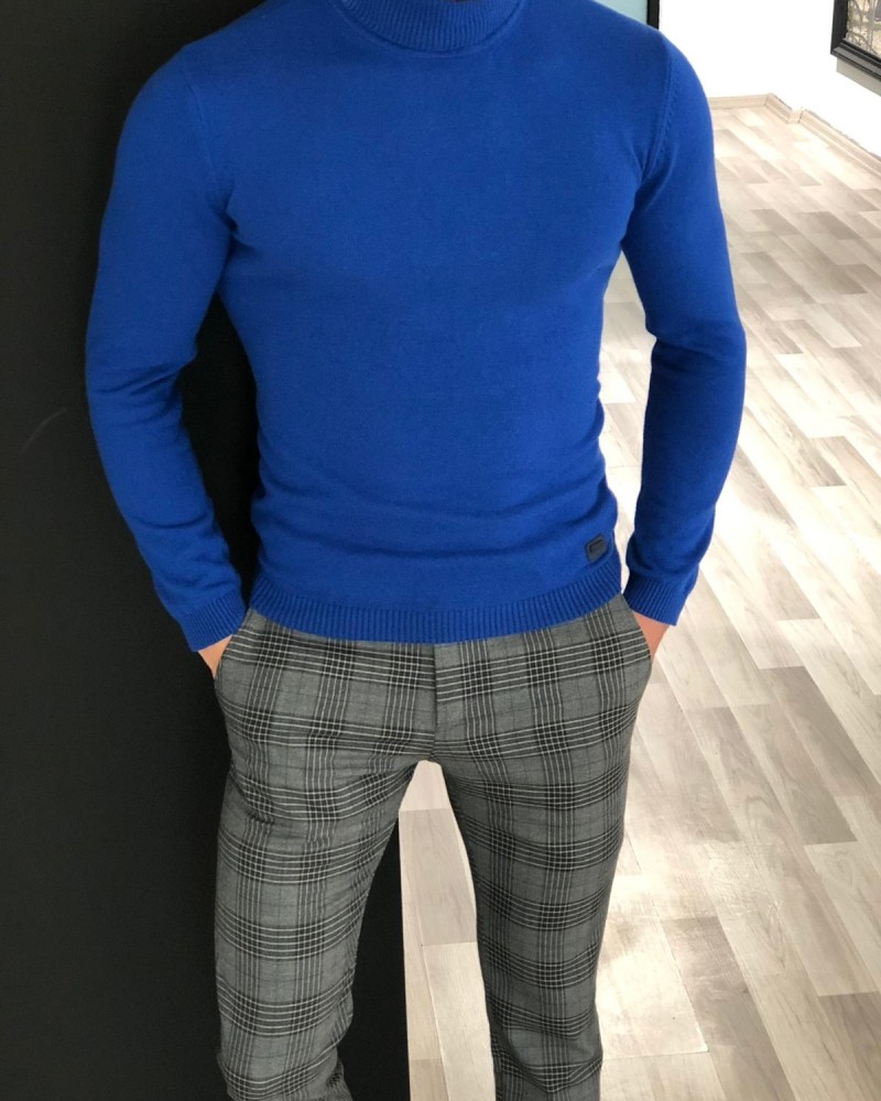 Indigo Turtleneck Sweater by Gentwith.com with Free Shipping