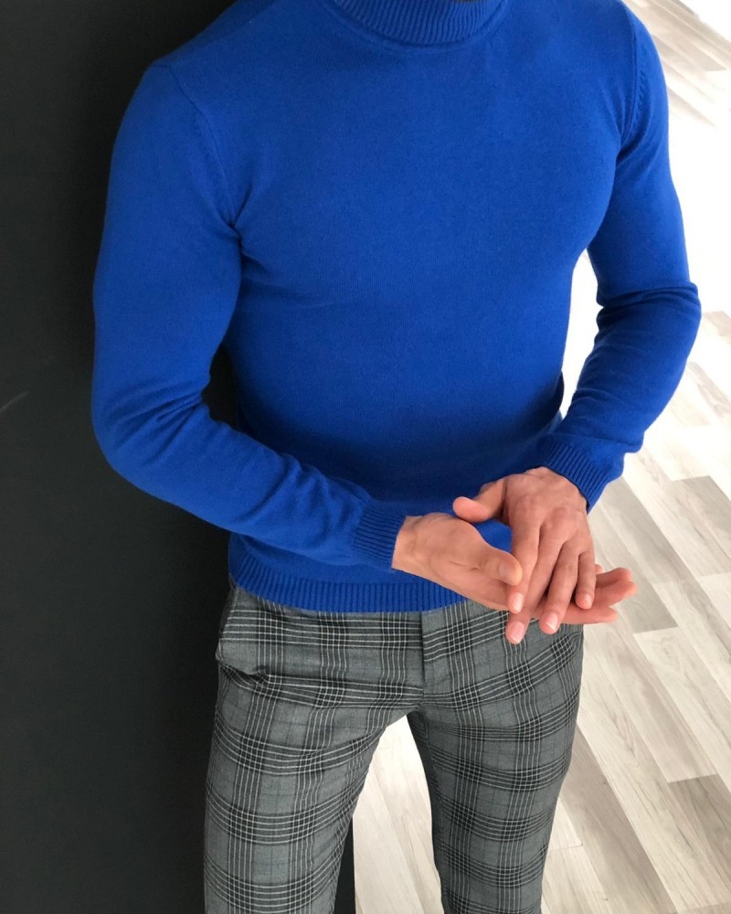 Indigo Turtleneck Sweater by Gentwith.com with Free Shipping