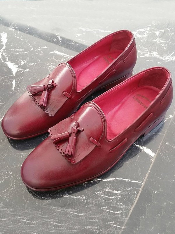 Buy Clarer Red Bespoke Shoes by Gentwith.com with Free Shipping