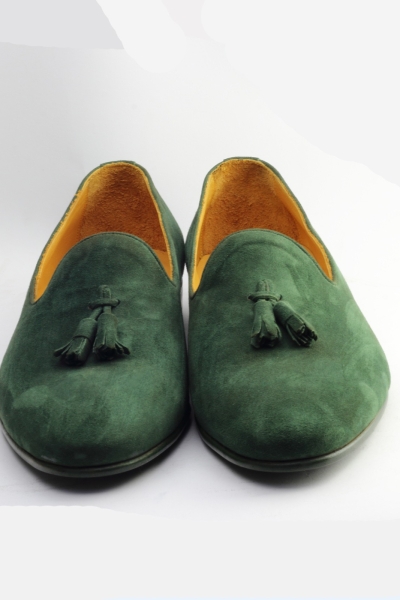 Green Suede Tassel Loafer