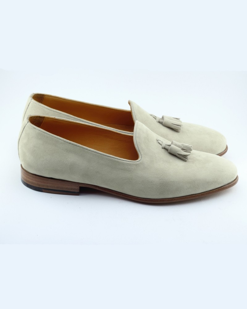 Stone Handmade Suede Calf Leather Bespoke Shoes by Gentwith.com with Free Shipping