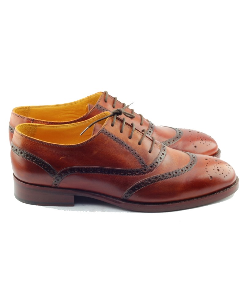 Brown Handmade Calf Leather Bespoke Shoes by Gentwith.com with Free Shipping