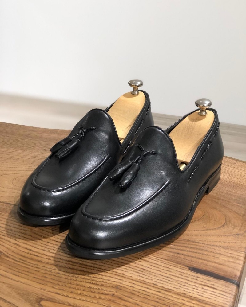 Buy Black Tassel Loafer by Gentwith.com with Free Shipping