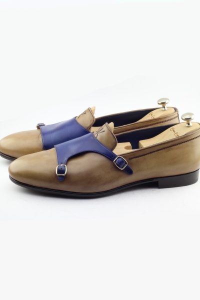 Camel Handmade Calf Leather Bespoke Shoes by Gentwith.com with Free Shipping