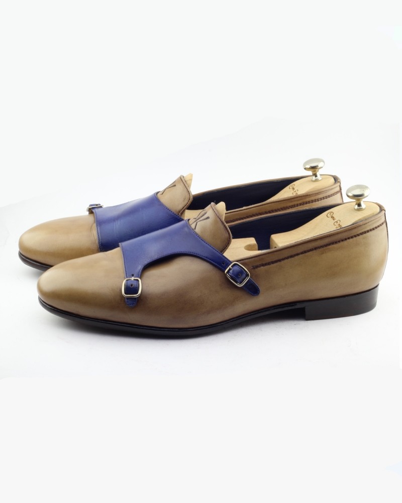 Camel Handmade Calf Leather Bespoke Shoes by Gentwith.com with Free Shipping