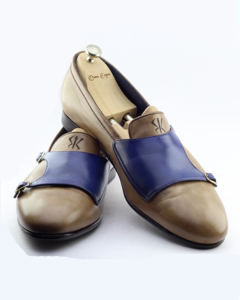 Camel Handmade Calf Leather Bespoke Shoes by Gentwith.com with Free Shipping