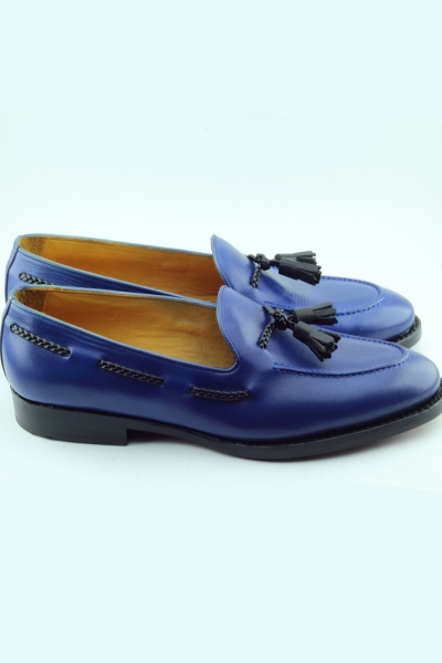 Navy Blue Tassel Loafers