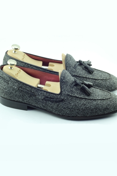Gray Tassel Loafers
