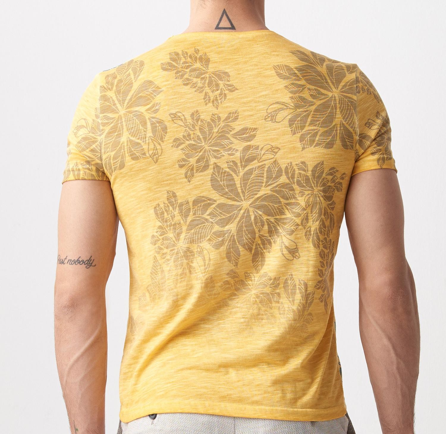 Buy Habel Slim Fit Printed T-shirt Yellow by Gentwith.com with Free ...