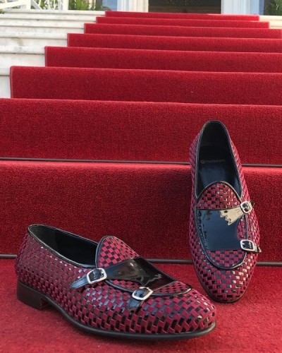 Crimson Handmade Calf Leather Bespoke Shoes by Gentwith.com with Free Shipping