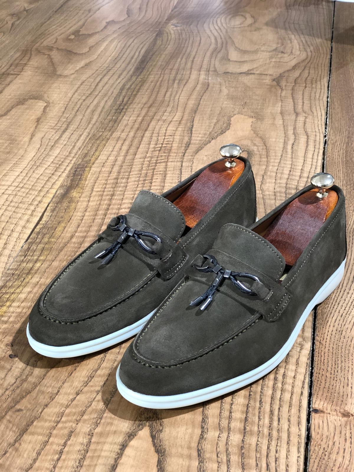 Buy Khaki Suede Loafer by Gentwith.com with Free Shipping