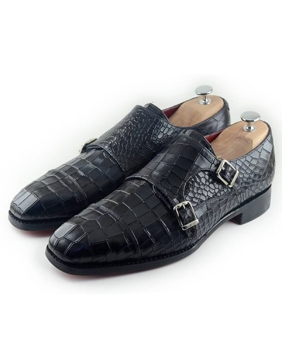 Black Handmade Calf Leather Bespoke Shoes by