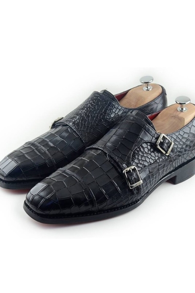 Black Handmade Calf Leather Bespoke Shoes by