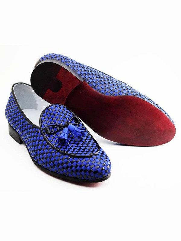 Blue Handmade Calf Leather Bespoke Shoes by Gentwith.com with Free Shipping