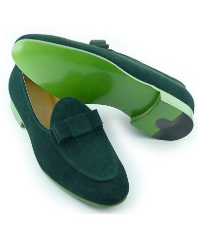 Green Handmade Calf Leather Suede Bespoke Shoes by Gentwith.com with Free Shipping