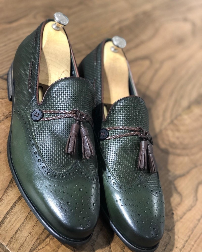 Buy Khaki Tassel Loafer by Gentwith.com with Free Shipping