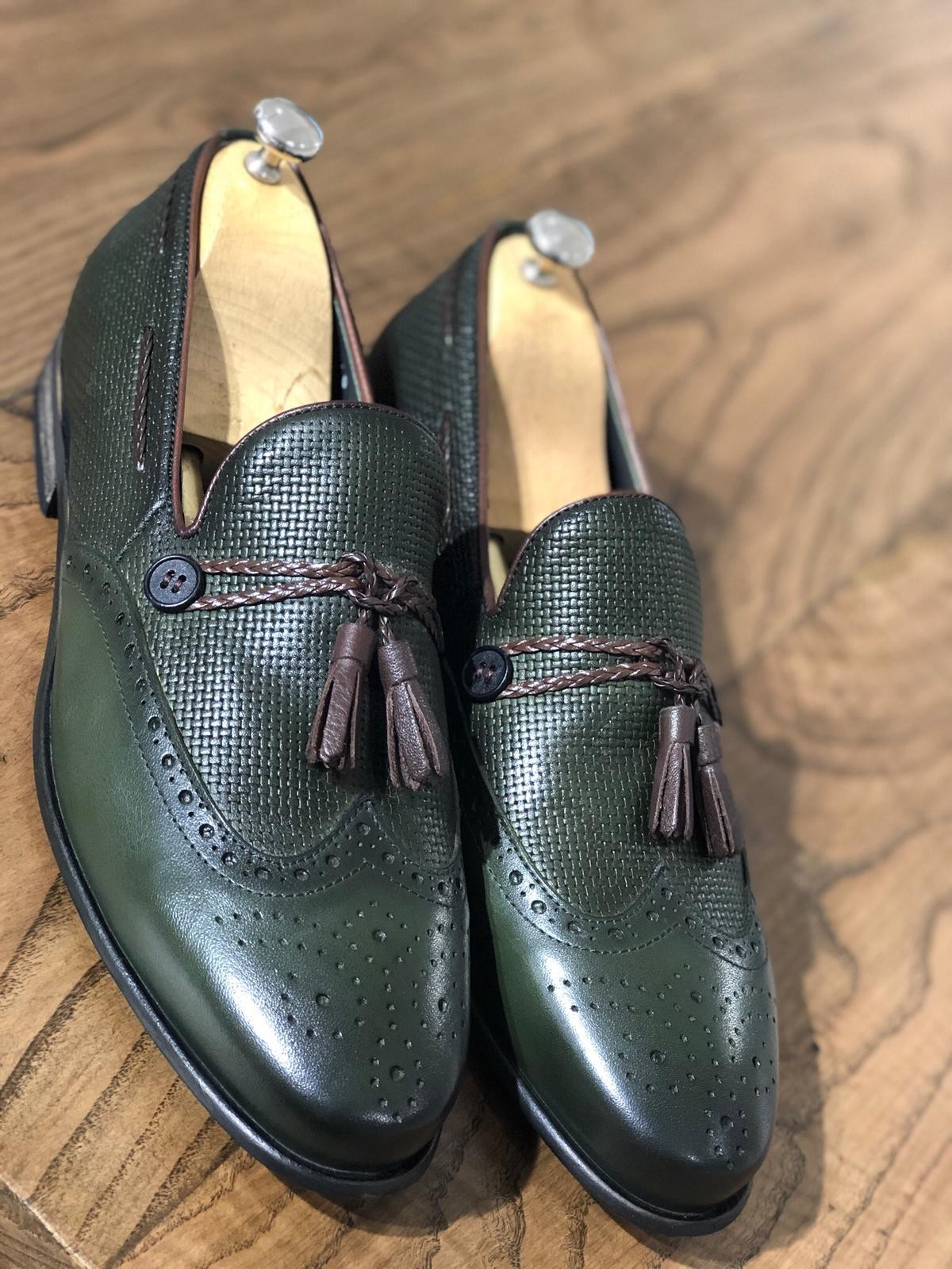 Buy Khaki Tassel Loafer by Gentwith.com with Free Shipping