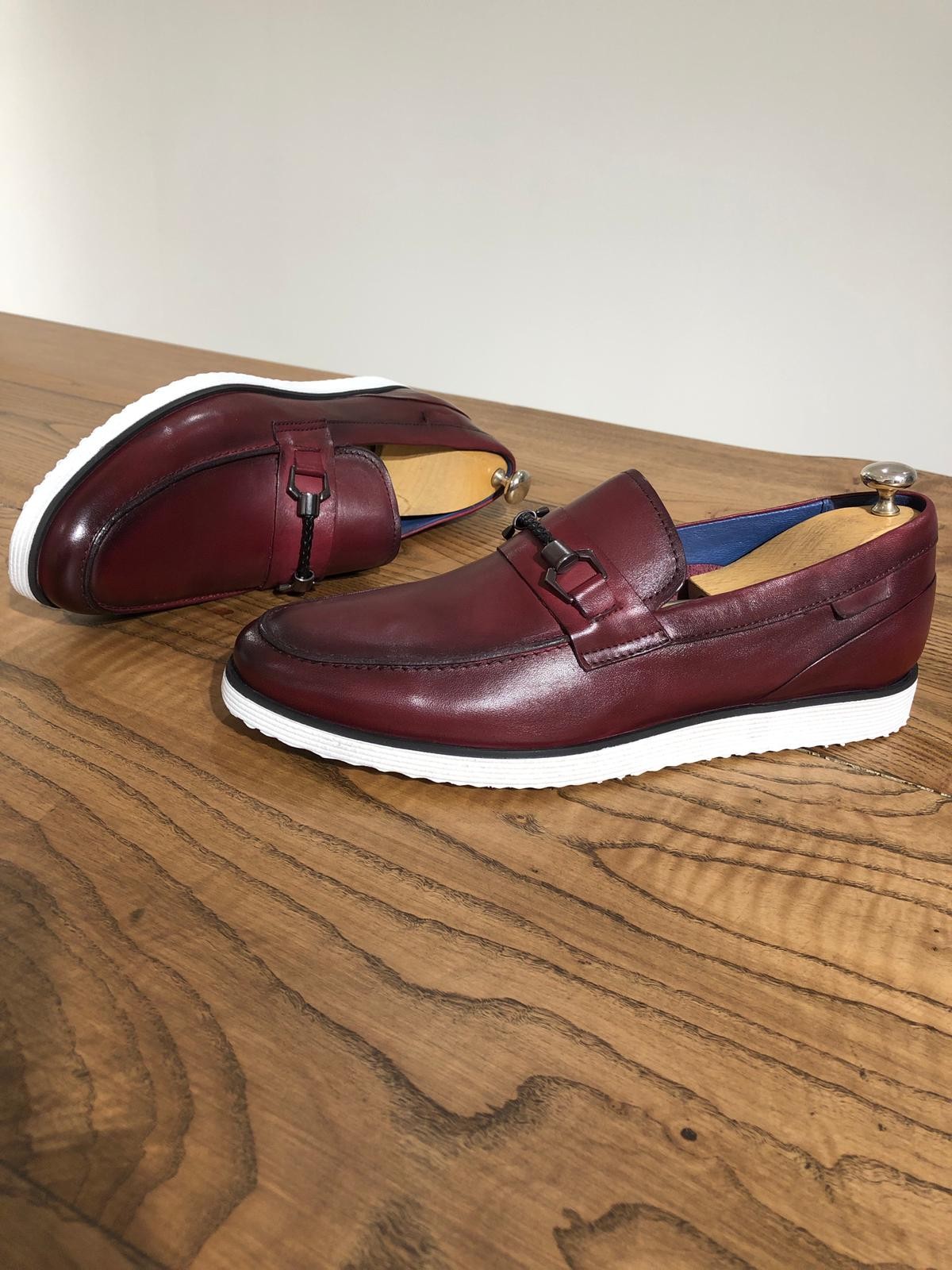 Buy Claret Red Calf Leather Loafer by Gentwith.com with Free Shipping